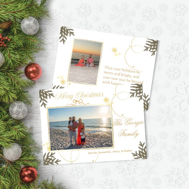 Cartão de Natal Elegante de Abstrato Dourado (Criador carregado)