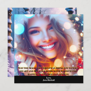 Cartão de Natal Elegante de Foto Simples