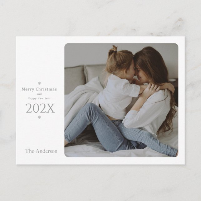 Cartão de Natal Elegante e Clássico e de Ano Novo (Frente)