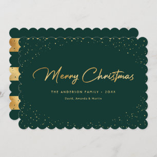 Cartão de Natal Elegante para Neve Dourada