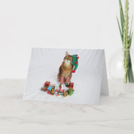 Cartão de Natal Elf para Gatinhos papais noeis com
