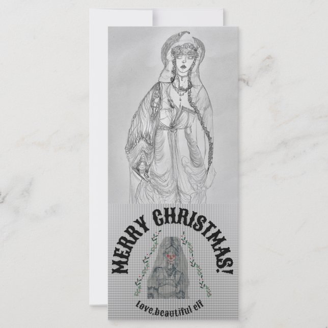 Cartão de Natal Elvish (Frente)