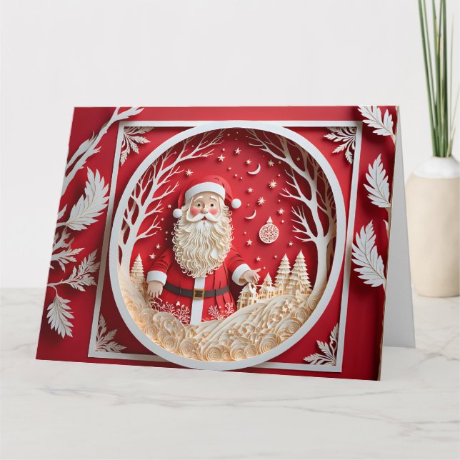 Cartão de Natal em papel artesanal (Frente)