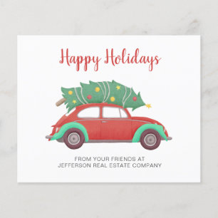 Cartão de Natal Empresarial de Árvore de Natal Car