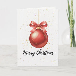 Cartão de Natal Enfeite Vermelho Ornamento