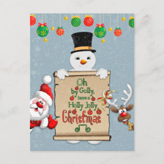 Cartão de Natal engraçado cumprimentando cartão po