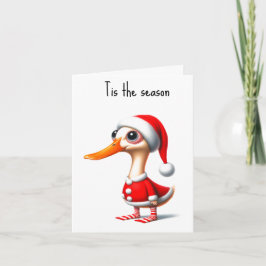 Cartão de Natal Engraçado de Pato Animado