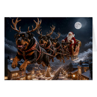 Cartão de Natal engraçado do cão Rottweiler