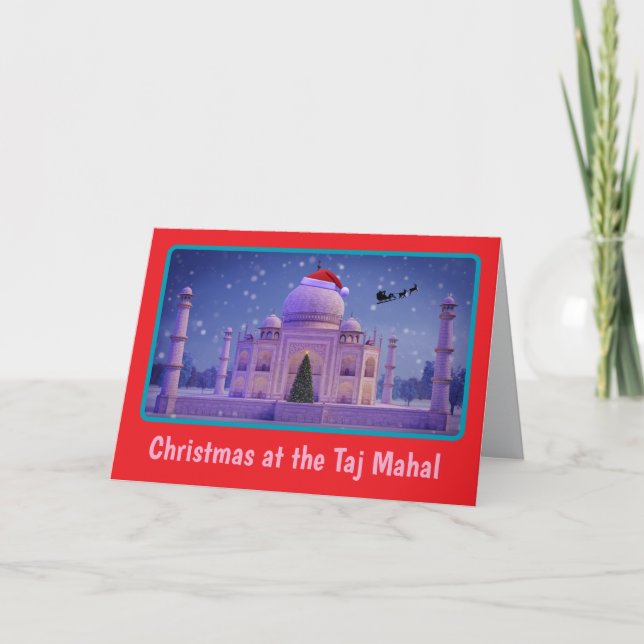 Cartão de Natal engraçado do Taj Mahal. (Frente)