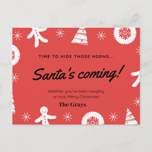 Cartão de Natal engraçado e humorístico  (Frente)