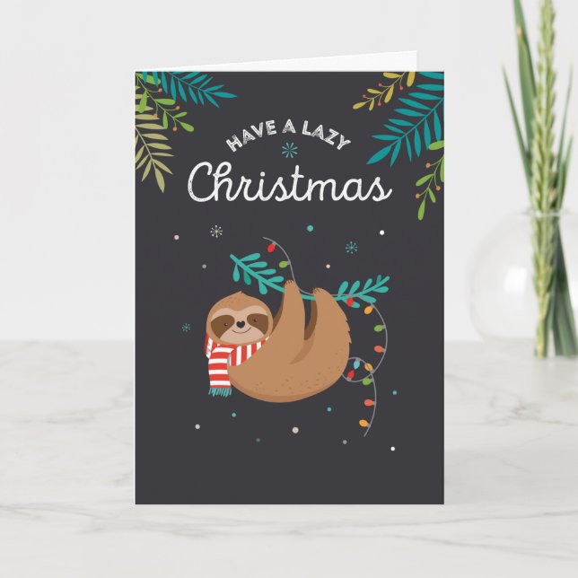 Cartão de Natal Engraçado e preguiçoso (Frente)