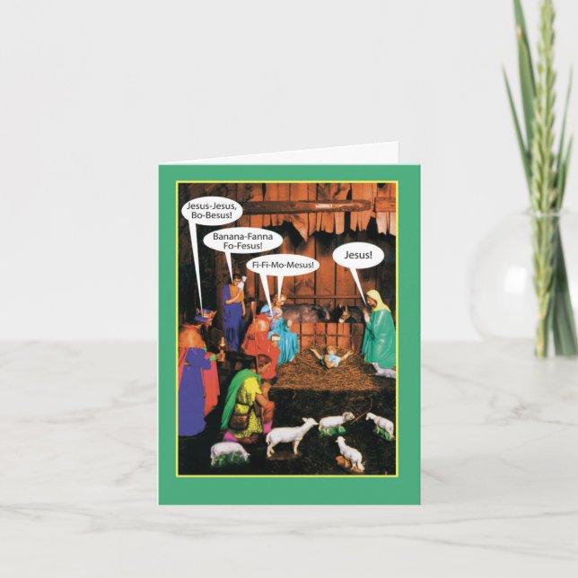 Cartão de Natal Engraçado - JesusBoBesus (Frente)