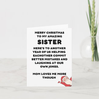 Cartão De Natal Engraçado Para Irmã