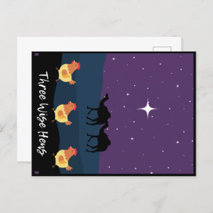 Cartão de Natal Engraçado Três Sábios Hens