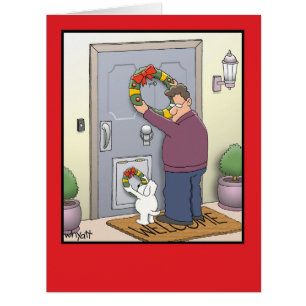 Cartão de Natal enorme da grinalda do cão