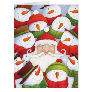 Cartão de Natal enorme de Selfies do papai noel