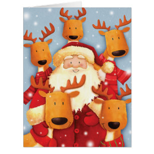 Cartão de Natal enorme de Selfies do papai noel