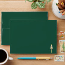 Cartão de Natal Envelope do Quebra-Nozes Verde Esc