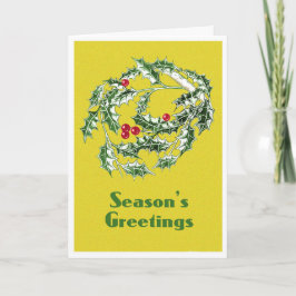 Cartão de Natal ereto com Holly