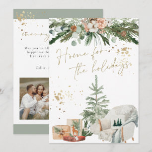 Cartão de Natal Escandinavo com Árvore de Presen