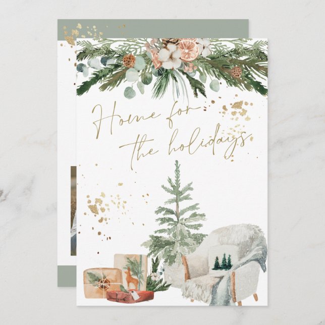 Cartão de Natal Escandinavo e Quente da INGE (Frente/Verso)