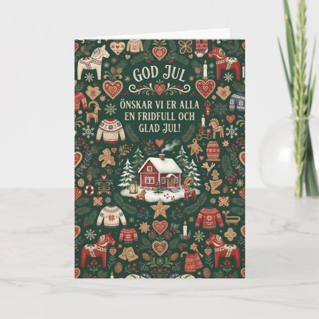 Cartão de Natal Escandinavo Feliz Natal (Frente)