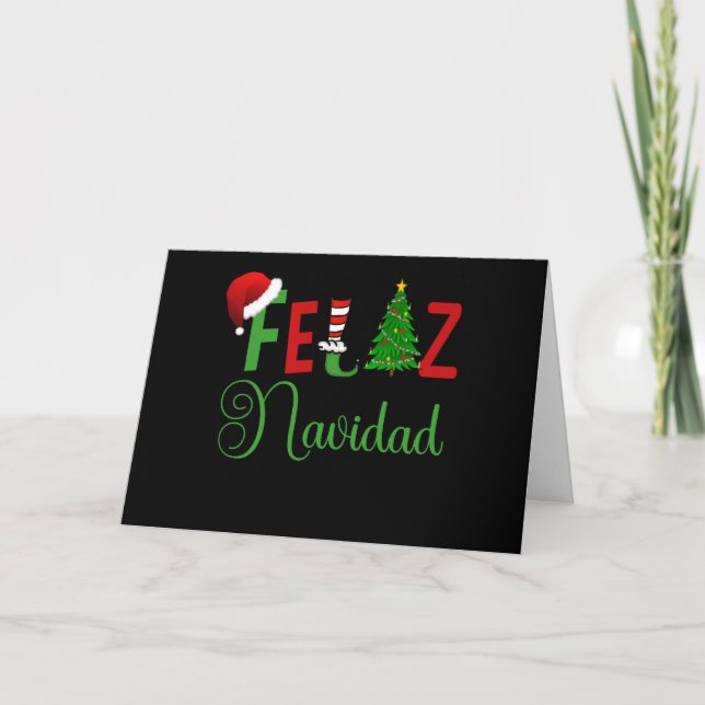 Cartão de Natal espanhol Feliz Navidad (Frente)