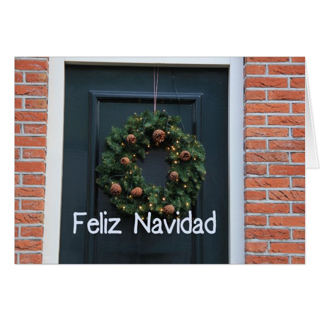 Cartão de Natal espanhol Feliz Navidad (Frente Horizontal)