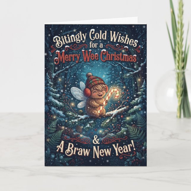 Cartão de Natal Esquilo Ano Novo Braw (Frente)
