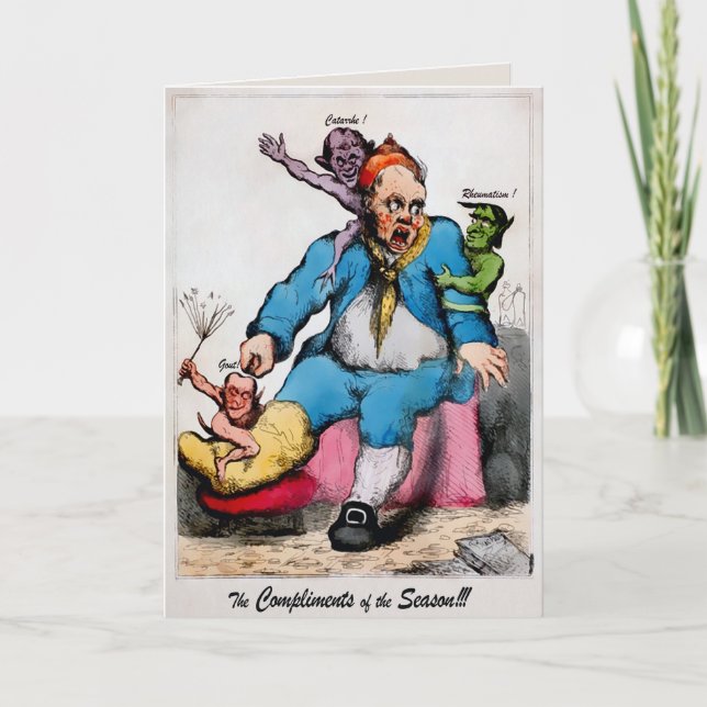 Cartão de Natal Estranho Antigo (Frente)