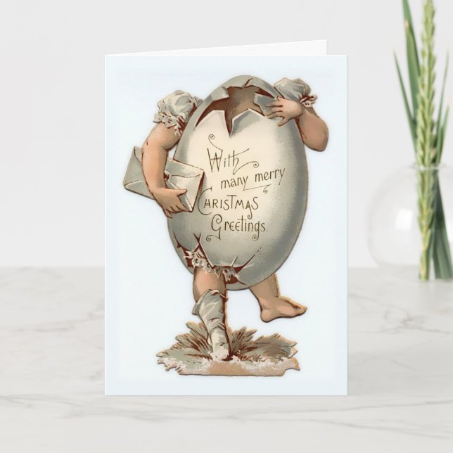 Cartão de Natal Estranho Vintage (Frente)