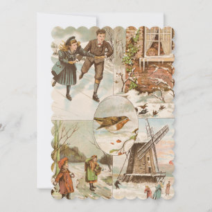 Cartão de Natal Europeu Vintage