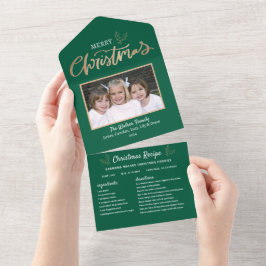 Cartão de Natal Evergreen Recebe Foto de Natal