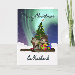 Cartão de Natal Ex-Marido - Esquilos