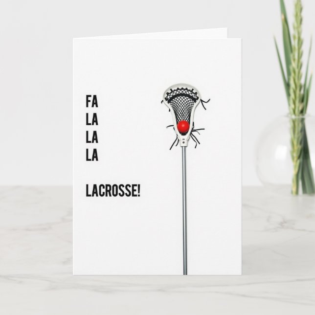 Cartão de Natal Fa La La Lacrosse (Frente)