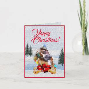 Cartão de Natal Fácil de Personalizar Cute Pittie 