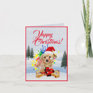 Cartão de Natal Fácil de Personalizar do Cãozinho
