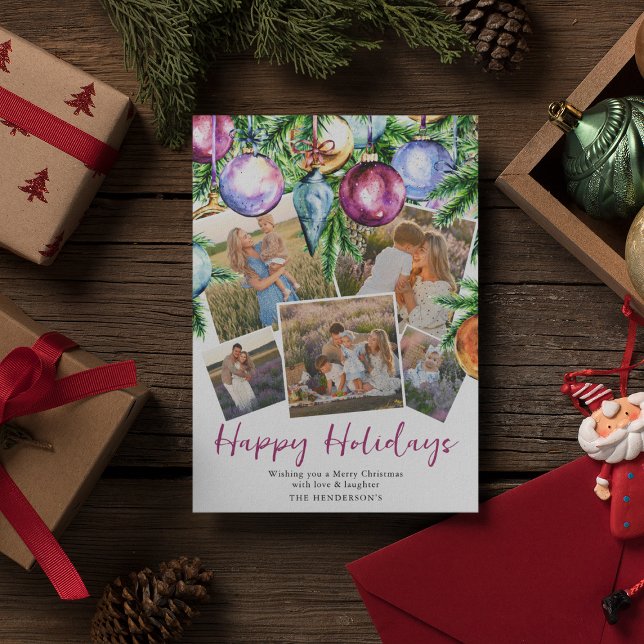 Cartão de Natal Família Festiva com 5 Fotos (Criador carregado)