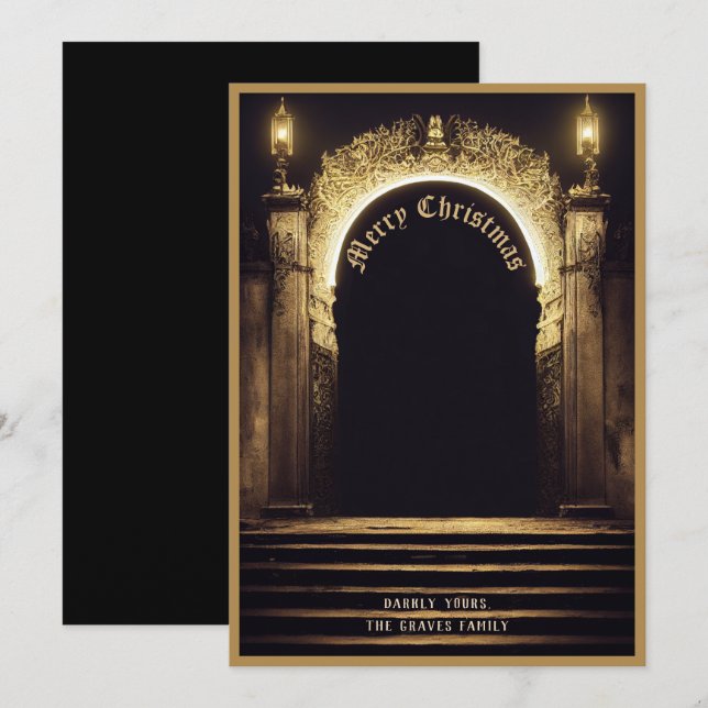 Cartão de Natal Feliz (Frente/Verso)