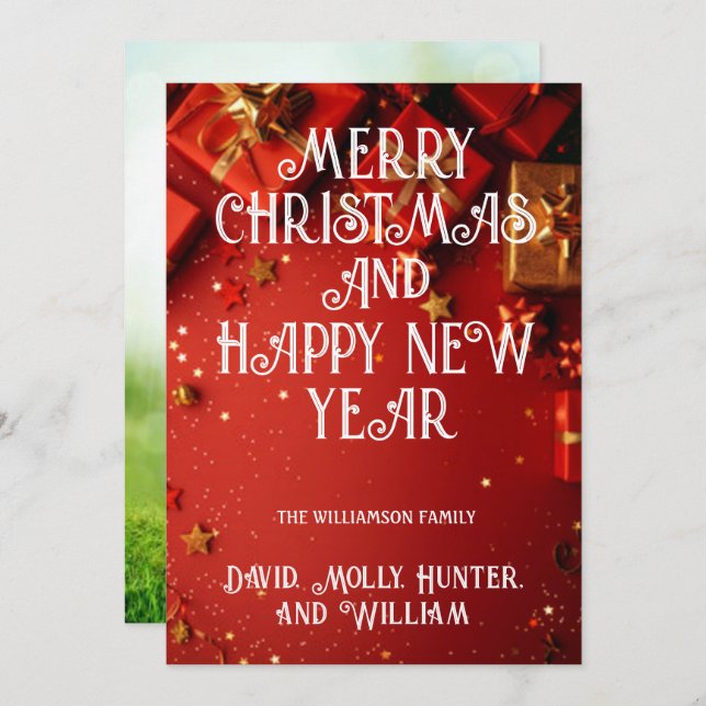 Cartão de Natal Feliz (Frente/Verso)