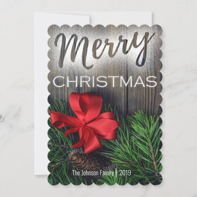 Cartão de Natal Feliz com Foto de Solteiro de Um C (Frente)