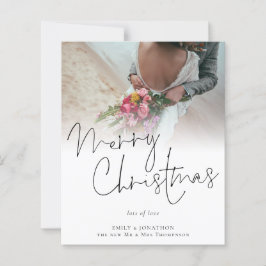 Cartão de Natal Feliz com Foto para o Newlyweds