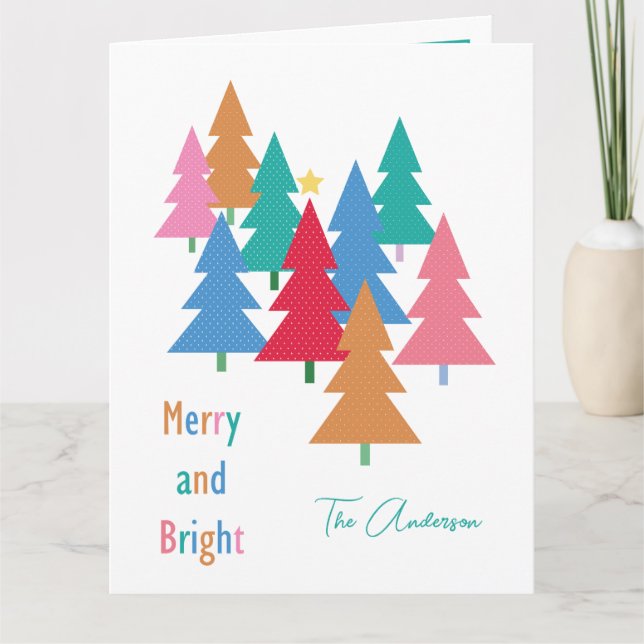 Cartão de Natal feliz e brilhante (Frente)