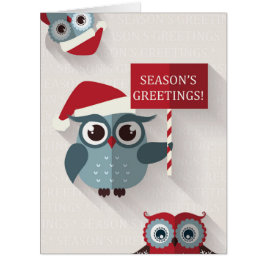 Cartão de Natal feliz enorme de Owlidays