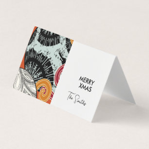 Cartão de Natal Feliz, estilo japonês, com bolas e