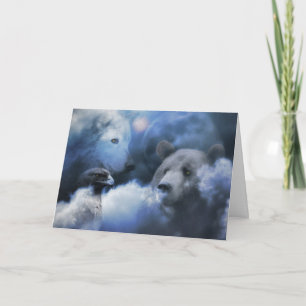 Cartão de Natal Feliz Feriados de Lobo, Urso e Águ