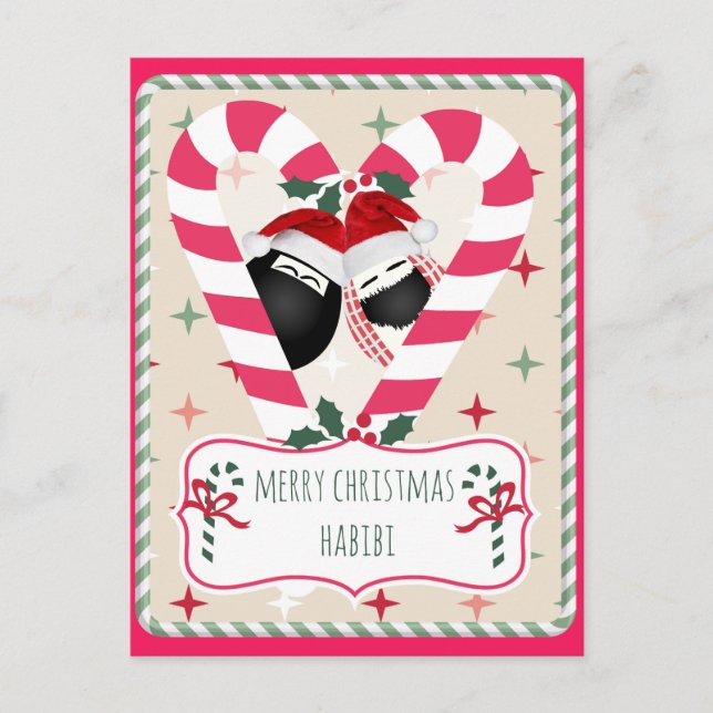 Cartão de Natal Feliz Habibi (Frente)