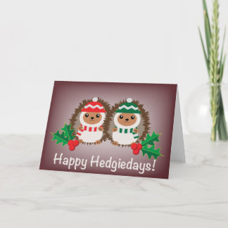 Cartão de Natal Feliz Hedgiedays