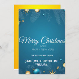 Cartão de Natal Feliz Natal Azul