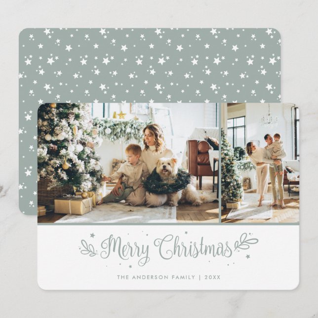 Cartão de Natal Feliz para Caligrafia Elegante 2 (Frente/Verso)